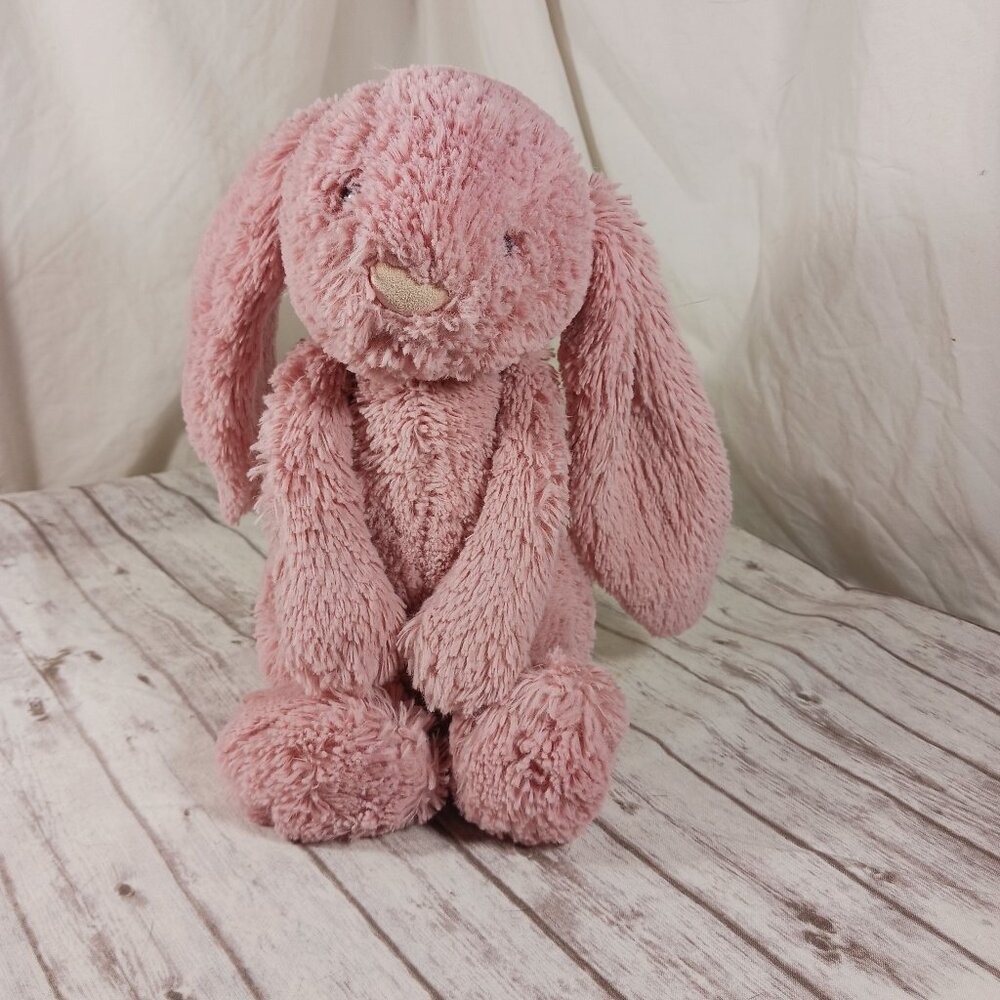JellyCat Bashful Bunny Tulip Pink Rabbit Plush Stuffed Animal HTF 12"